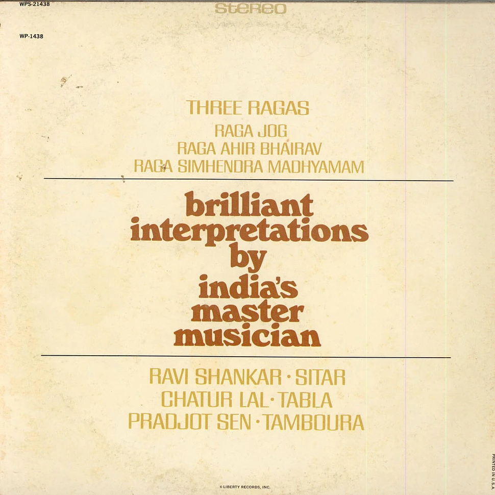 Ravi Shankar - Three Ragas