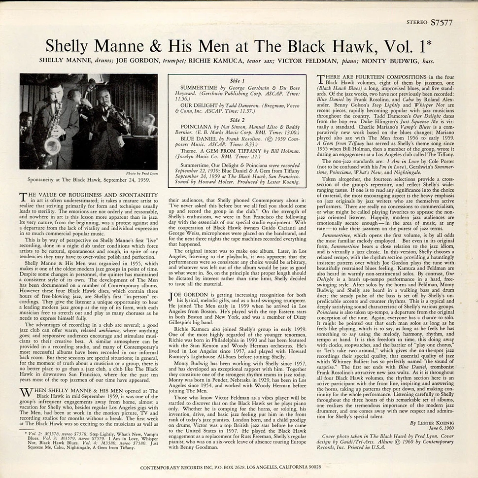 Shelly Manne & His Men - At The Black Hawk Vol. 1