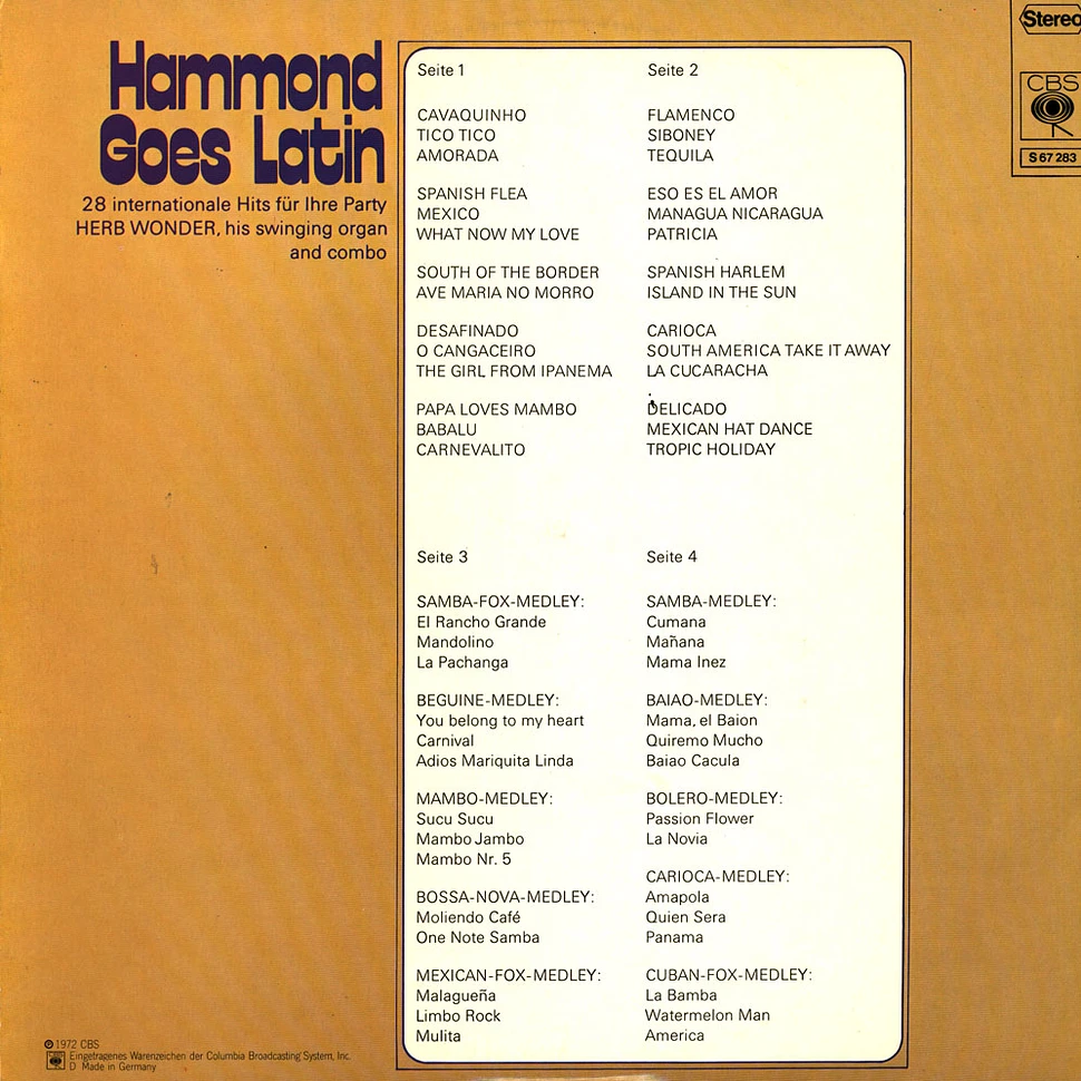 Herb Wonder - Hammond Goes Latin