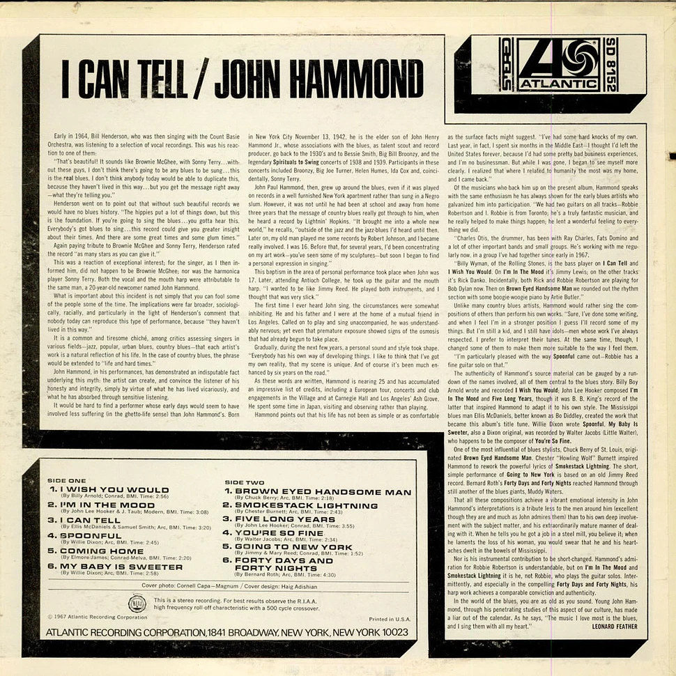 John Paul Hammond - I Can Tell