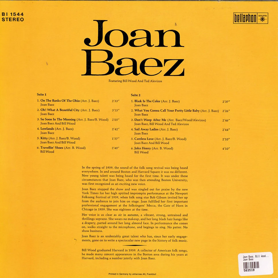 Joan Baez, Bill Wood, Ted Alevizos - Joan Baez