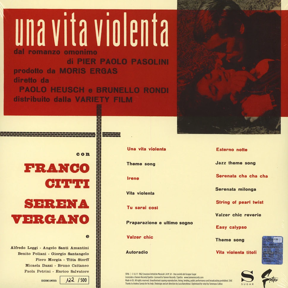 Piero Piccioni - OST Una Vita Violenta Colored Vinyl Edition