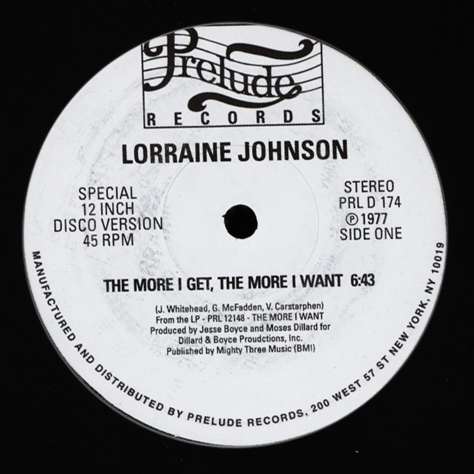 Lorraine Johnson - The More I Get, The More I Want - Vinyl 12