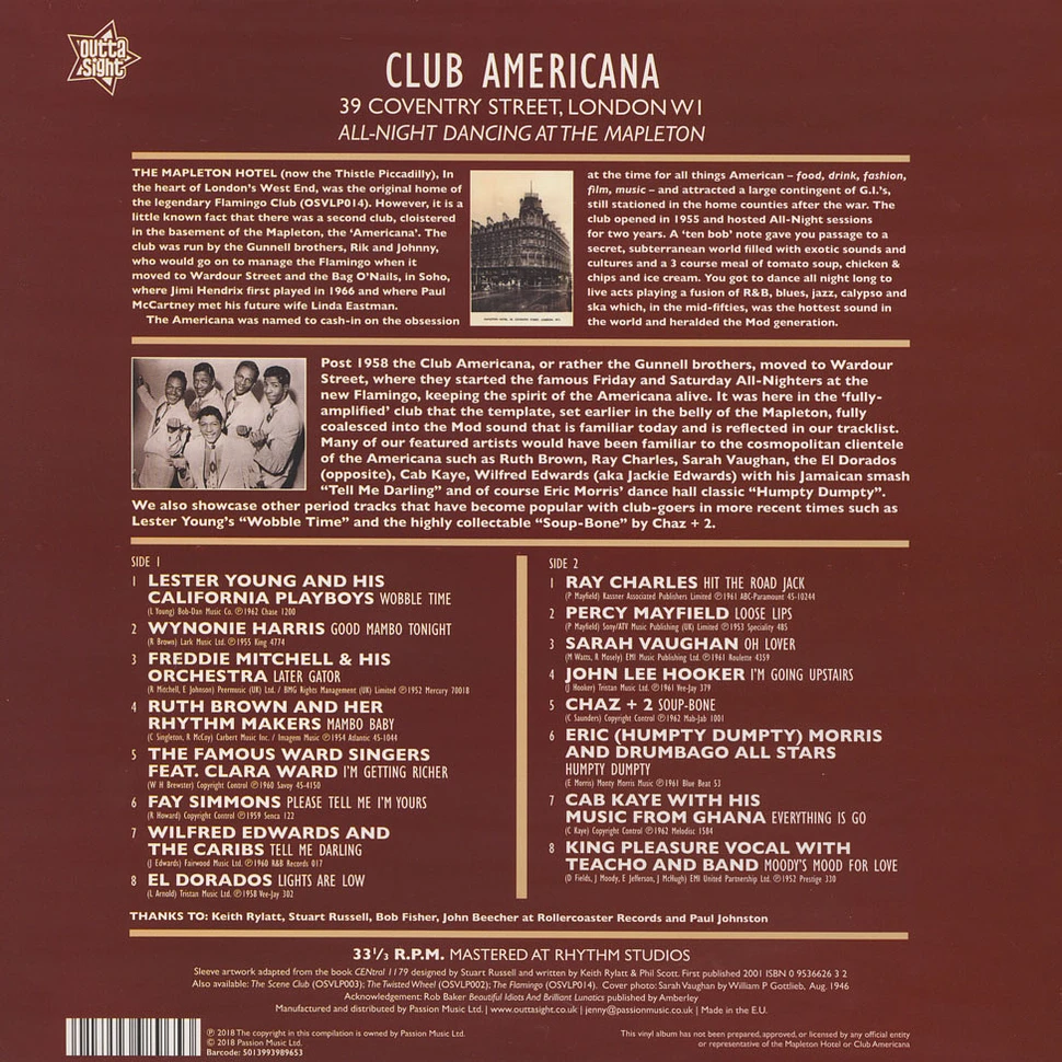 V.A. - Club Americana / London W1. 1955-58
