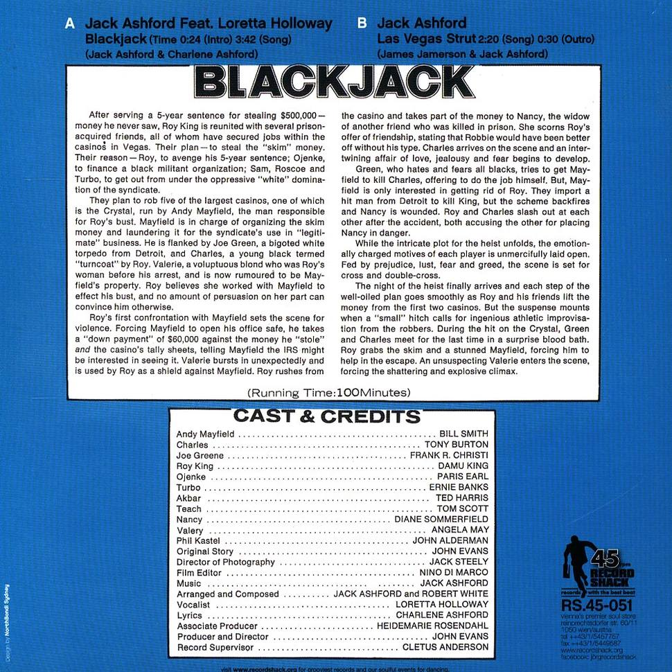 Jack Ashford - Blackjack Feat. Loretta Holloway / Las Vegas Strut