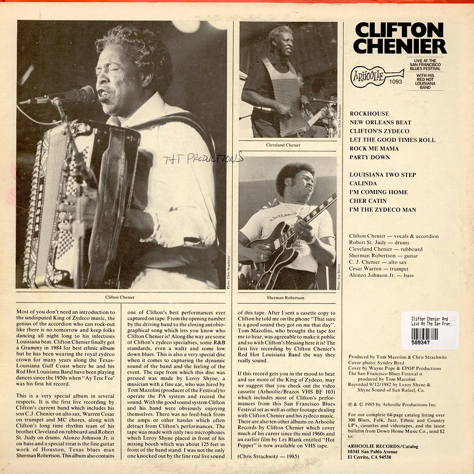 Clifton Chenier And His Red Hot Louisiana Band - Live At The San Francisco Blues Festival