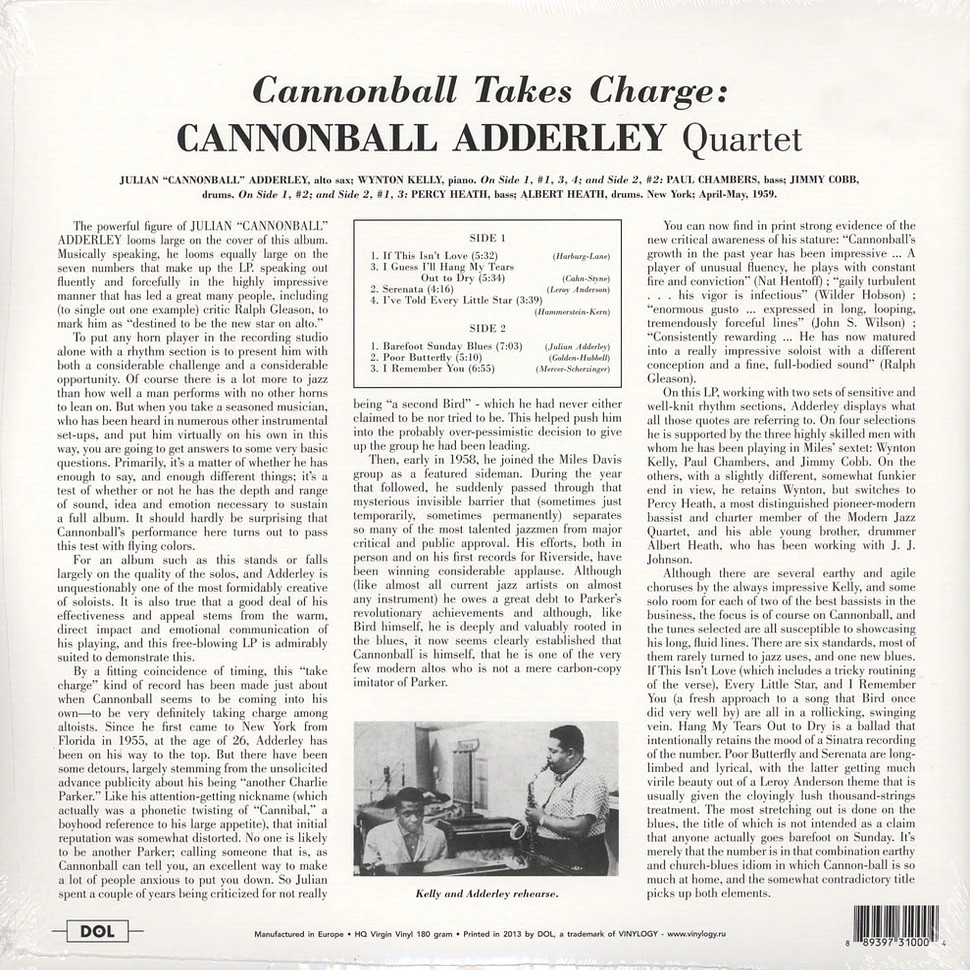 Cannonball Adderley Quartet - Cannonball Takes Charge Gatefold Sleeve Edition