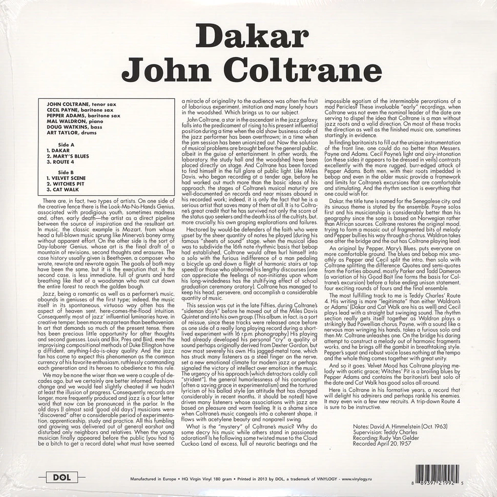 John Coltrane - Dakar Gatefold Sleeve Edition