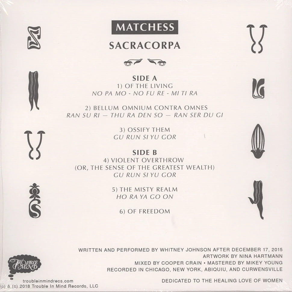 Matchess - Sacracorpa Black Vinyl Edition