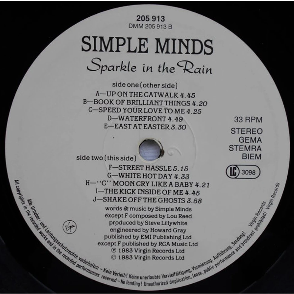 Simple Minds - Sparkle In The Rain