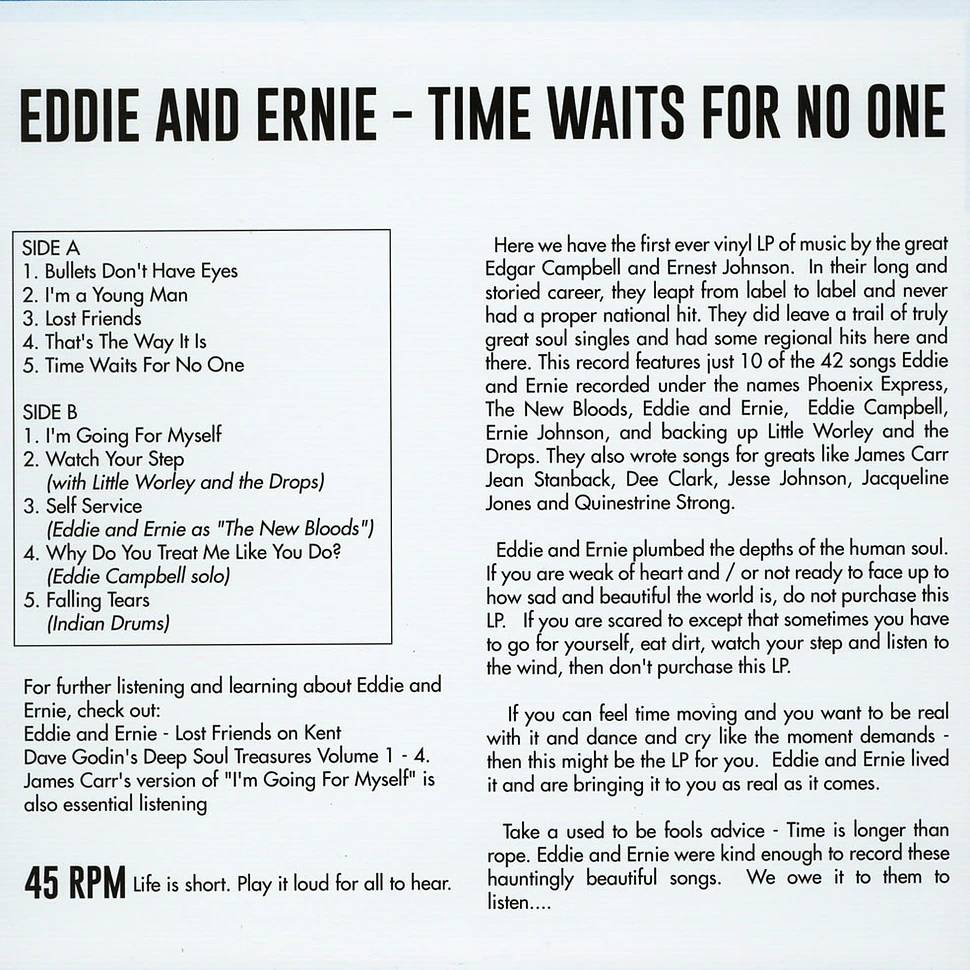 Eddie & Ernie - Time Waits For No One