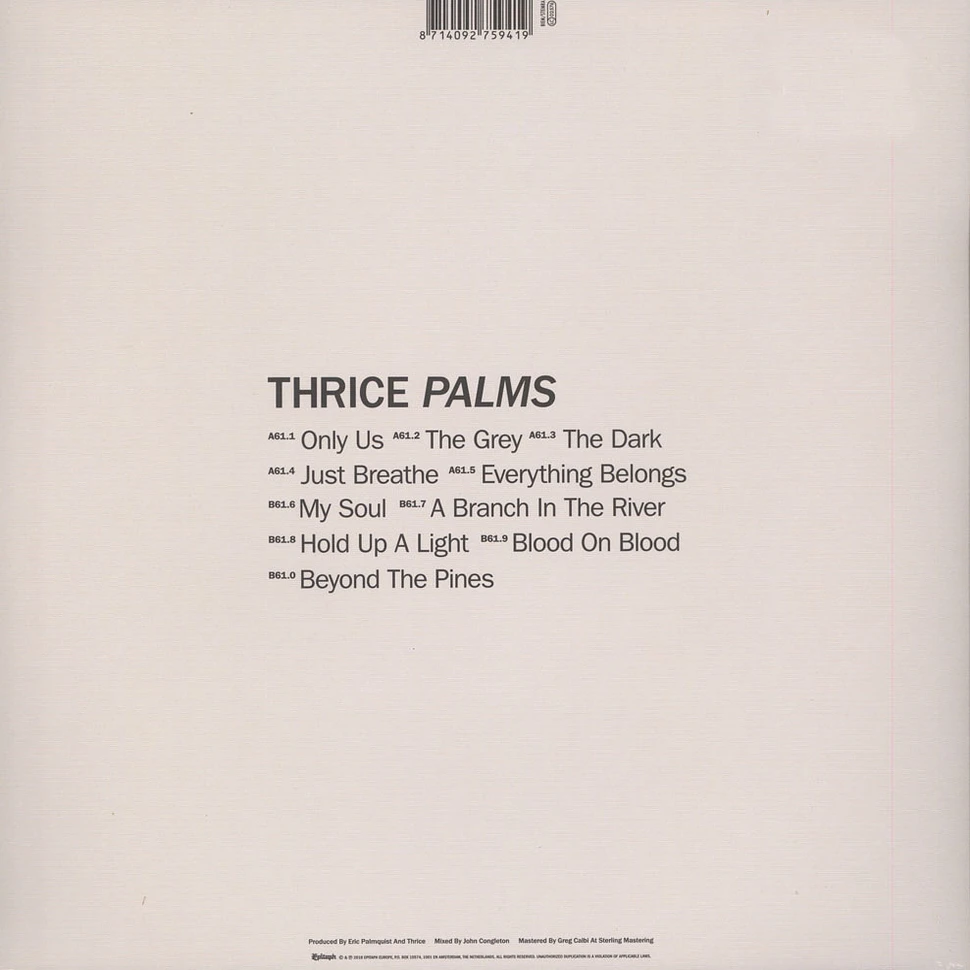 Thrice - Palms Black Vinyl Edition