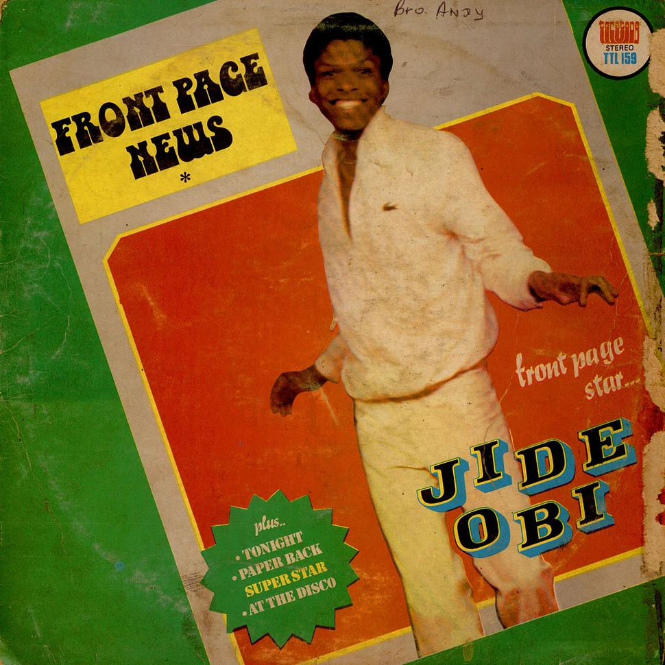 Jide Obi - Front Page News
