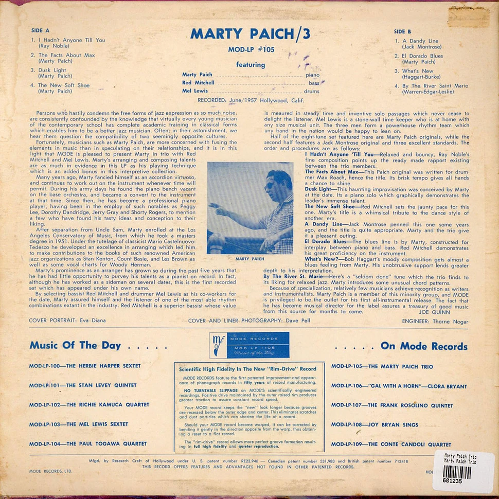 Marty Paich Trio - Marty Paich Trio