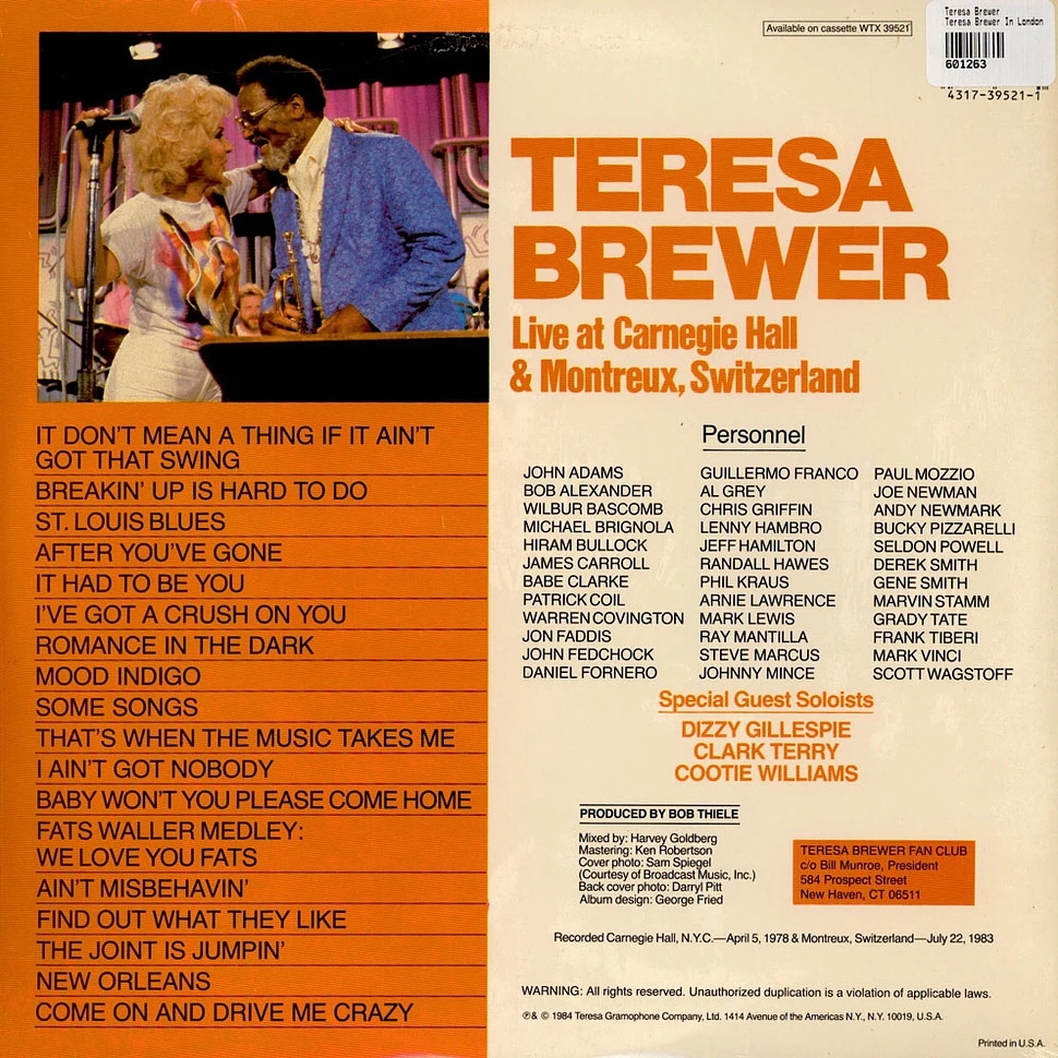Teresa Brewer - Teresa Brewer In London