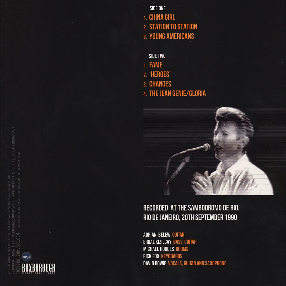 David Bowie - Brazil 90 Colored Vinyl Edition