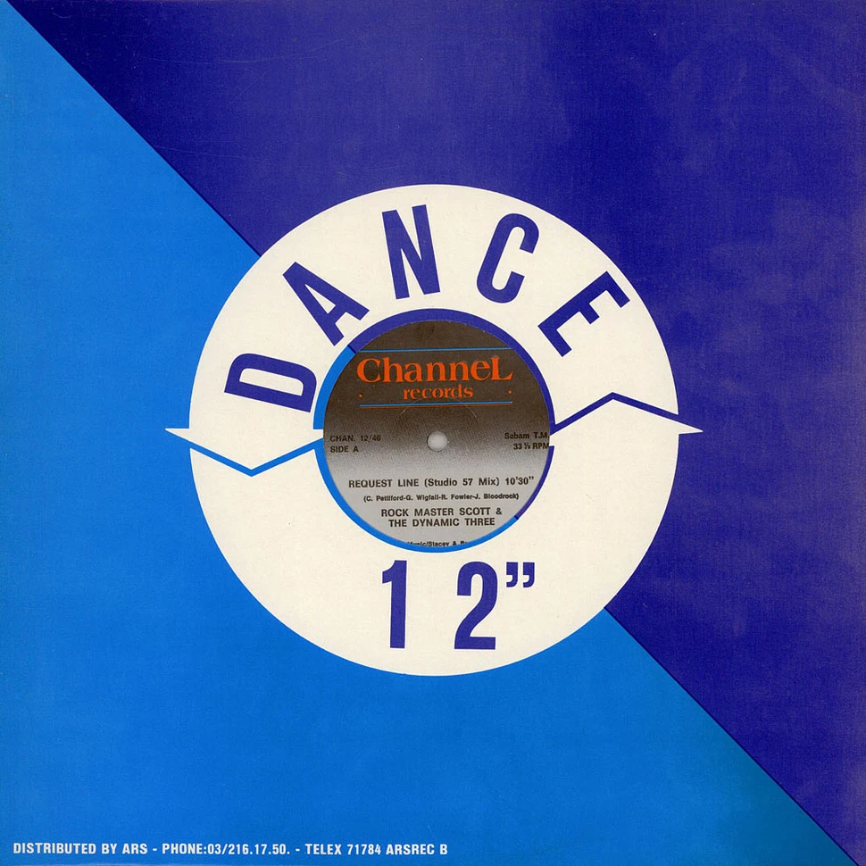 Rock Master Scott And The Dynamic Three - Request Line (Studio 57 Mix) / The Roof Is On Fire (U.S. Hit Version)