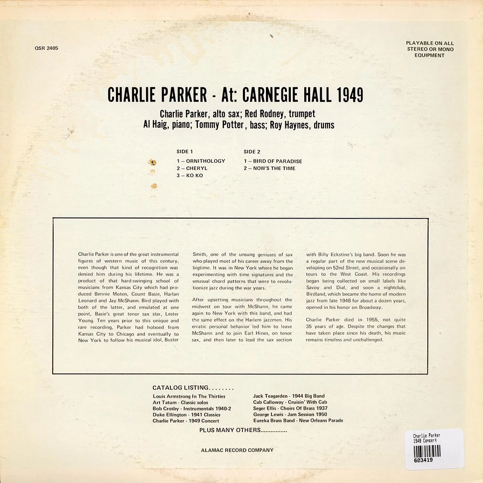 Charlie Parker - 1949 Concert