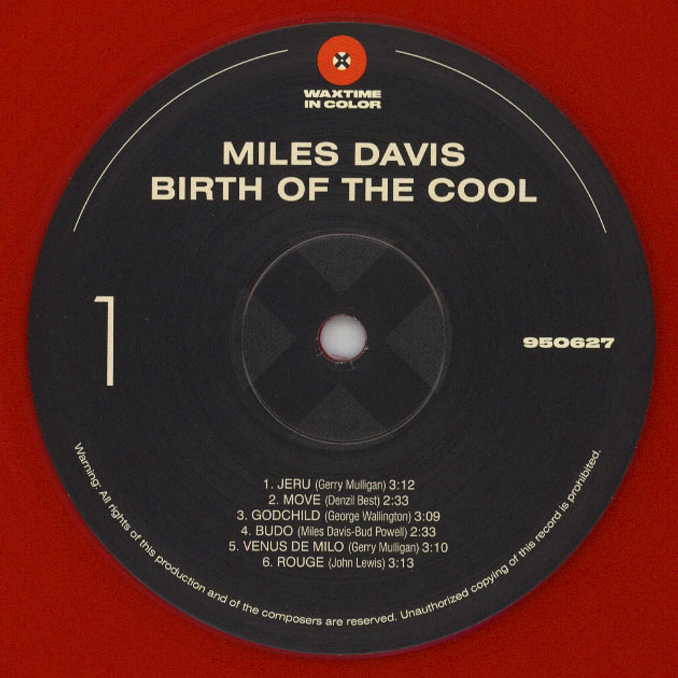 Miles Davis - Birth Of The Cool Transparent Red Vinyl Edition