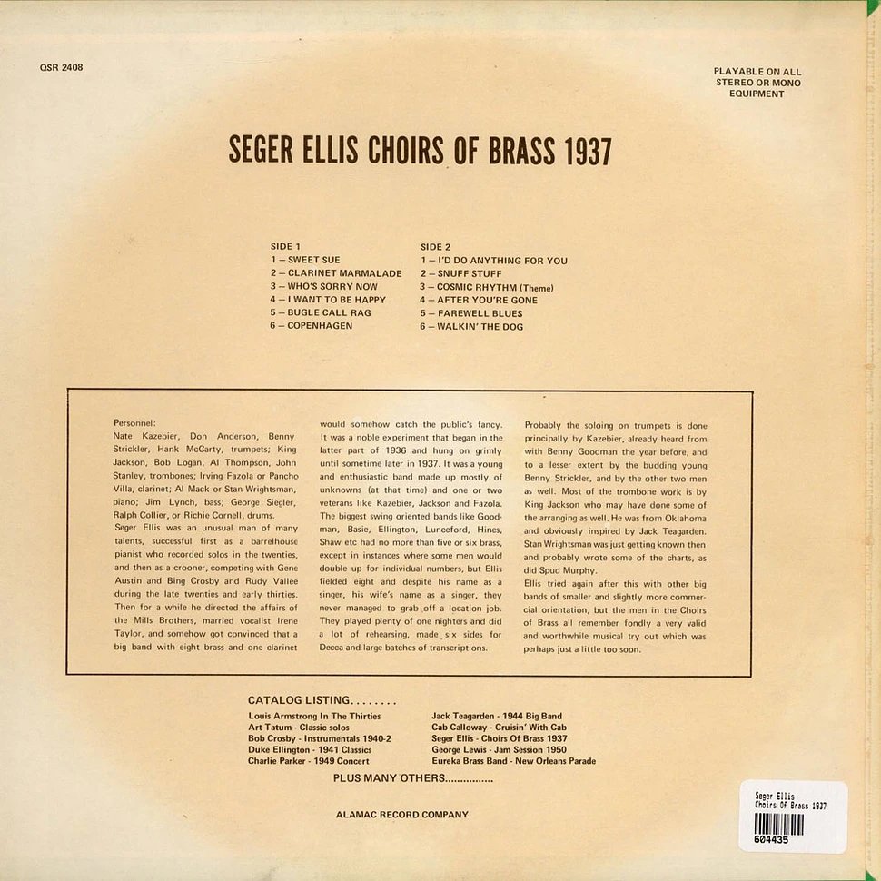 Seger Ellis - Choirs Of Brass 1937