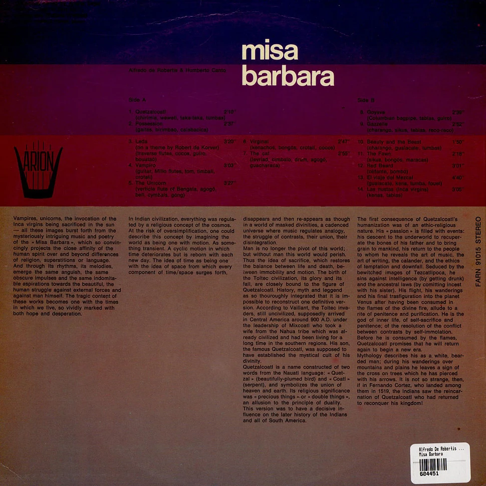 Alfredo De Robertis / Humberto Canto - Misa Barbara