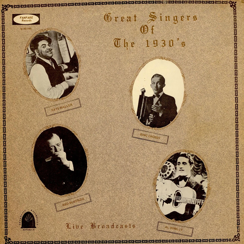 V.A. - Great Singers Of The 1930s Live Broadcasts
