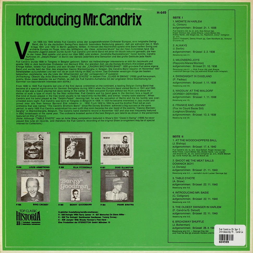 Fud Candrix Et Son Orchestre - Introducing Mr. Candrix