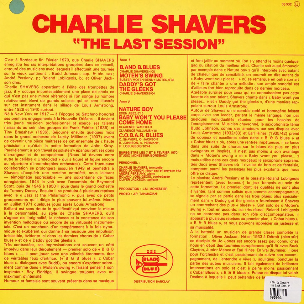 Charlie Shavers - The Last Session