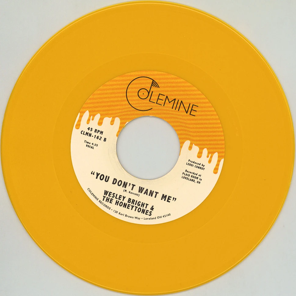 Wesley Bright & The Honeytones - Happiness / You Don't Want Me Yellow Vinyl Edition