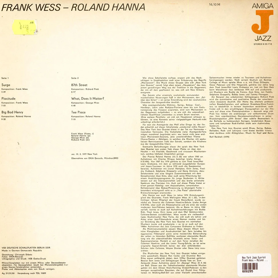 Frank Wess • Roland Hanna - Frank Wess • Roland Hanna