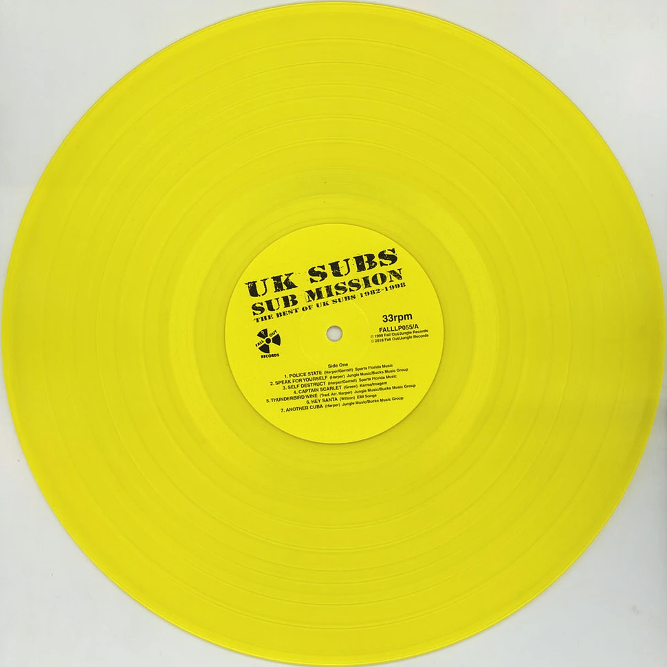 UK Subs - Sub Mission: The Best Of UK Subs 1982-1998 Yellow & Blue Vinyl Edition