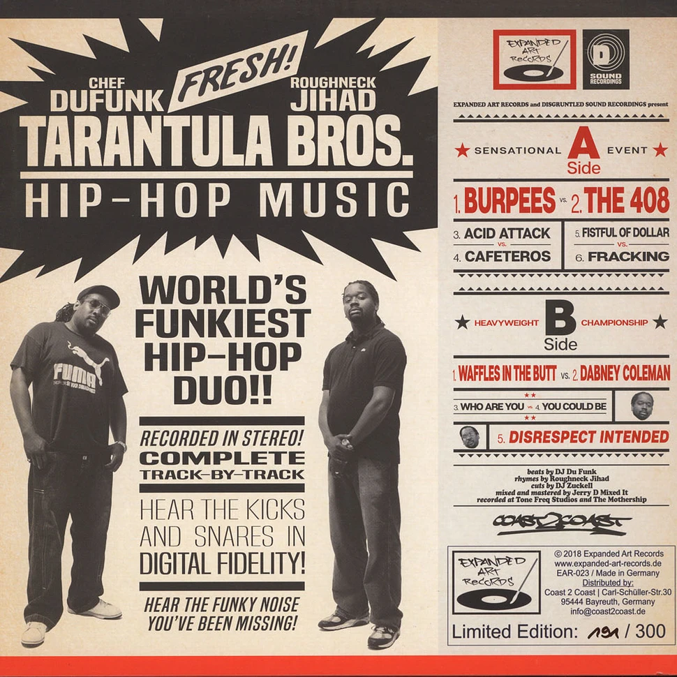 The Tarantula Brothers - Roughneck Jihad & Du Funk Red-Black Vinyl Edition