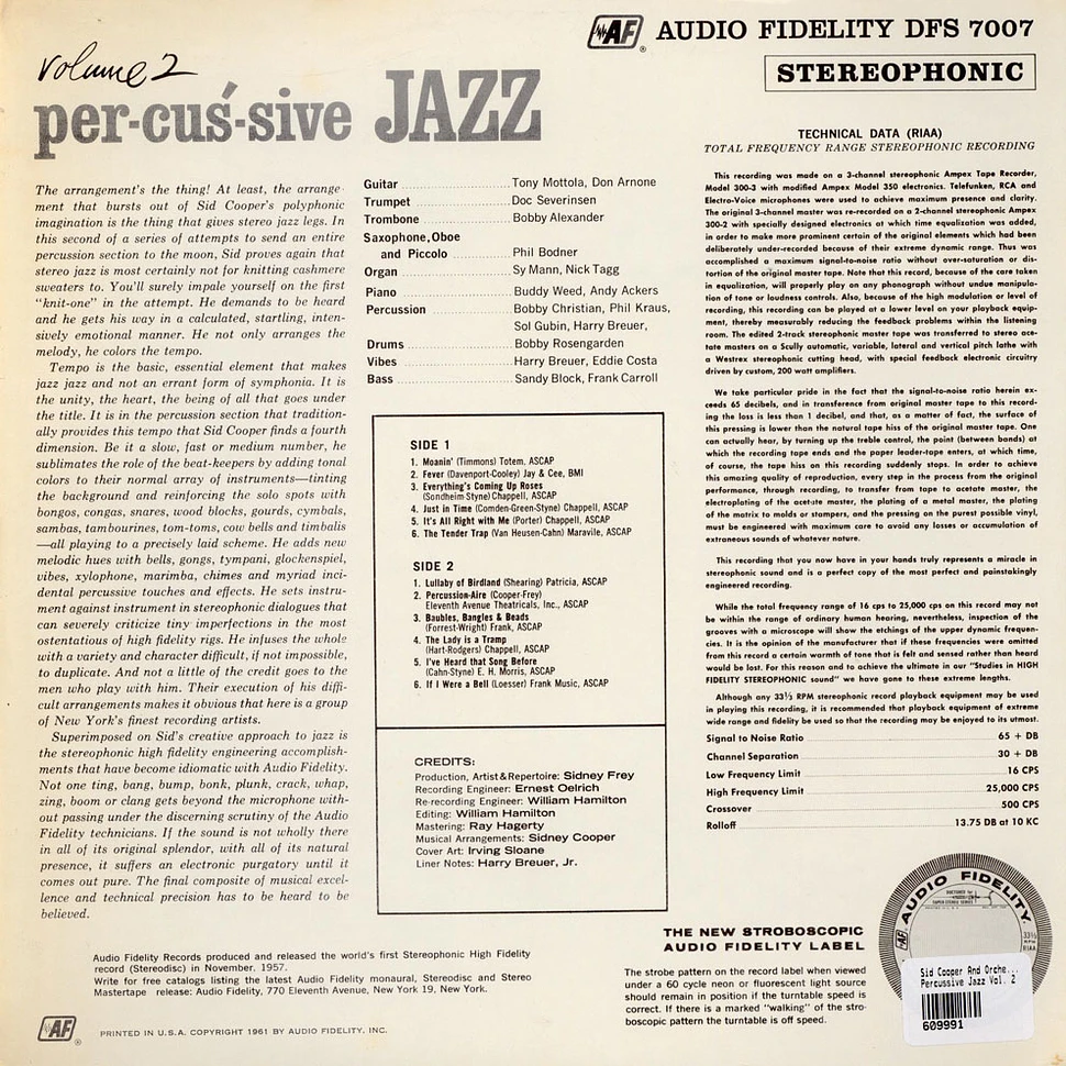 Sid Cooper And Orchestra - Percussive Jazz Vol. 2