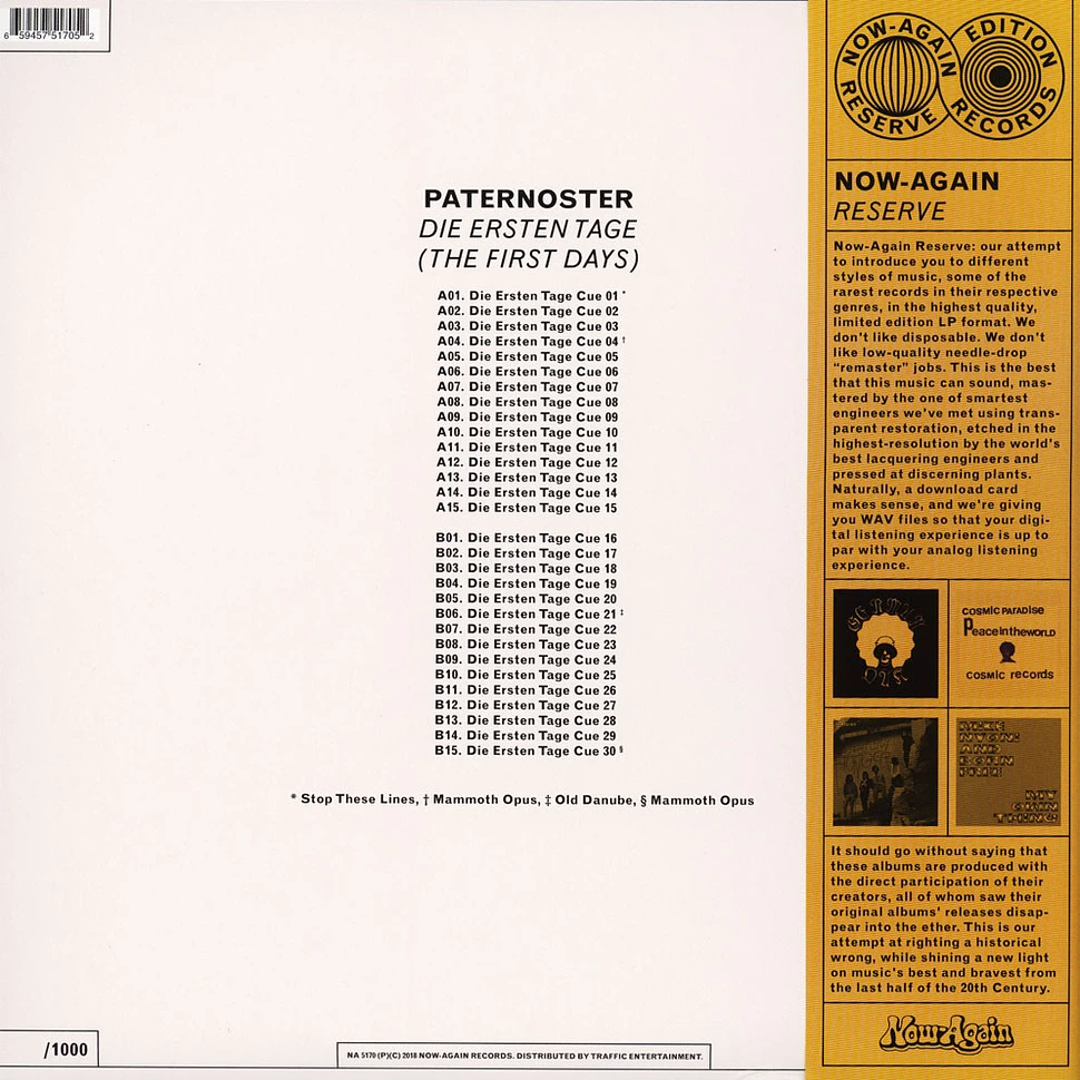 Paternoster - OST Die Ersten Tage (The First Days) (B-Ware (Dent))