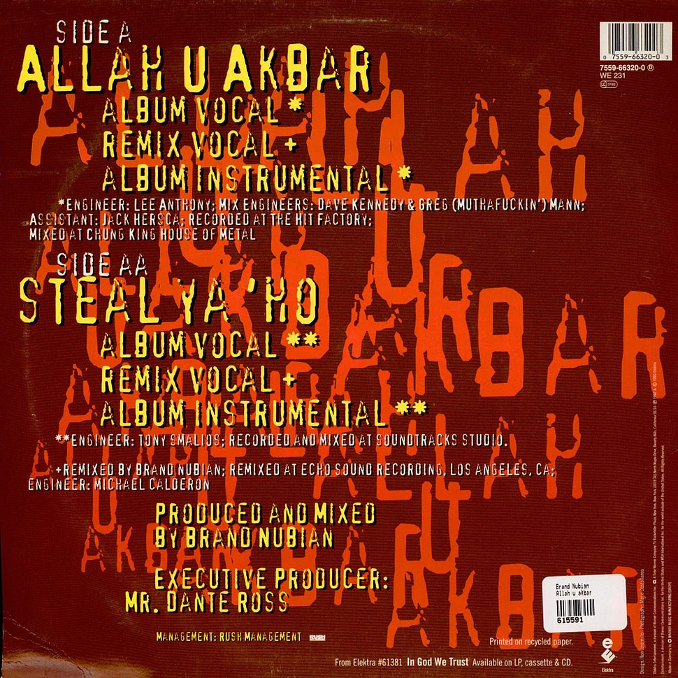 Brand Nubian - Allah U Akbar / Steal Ya 'Ho