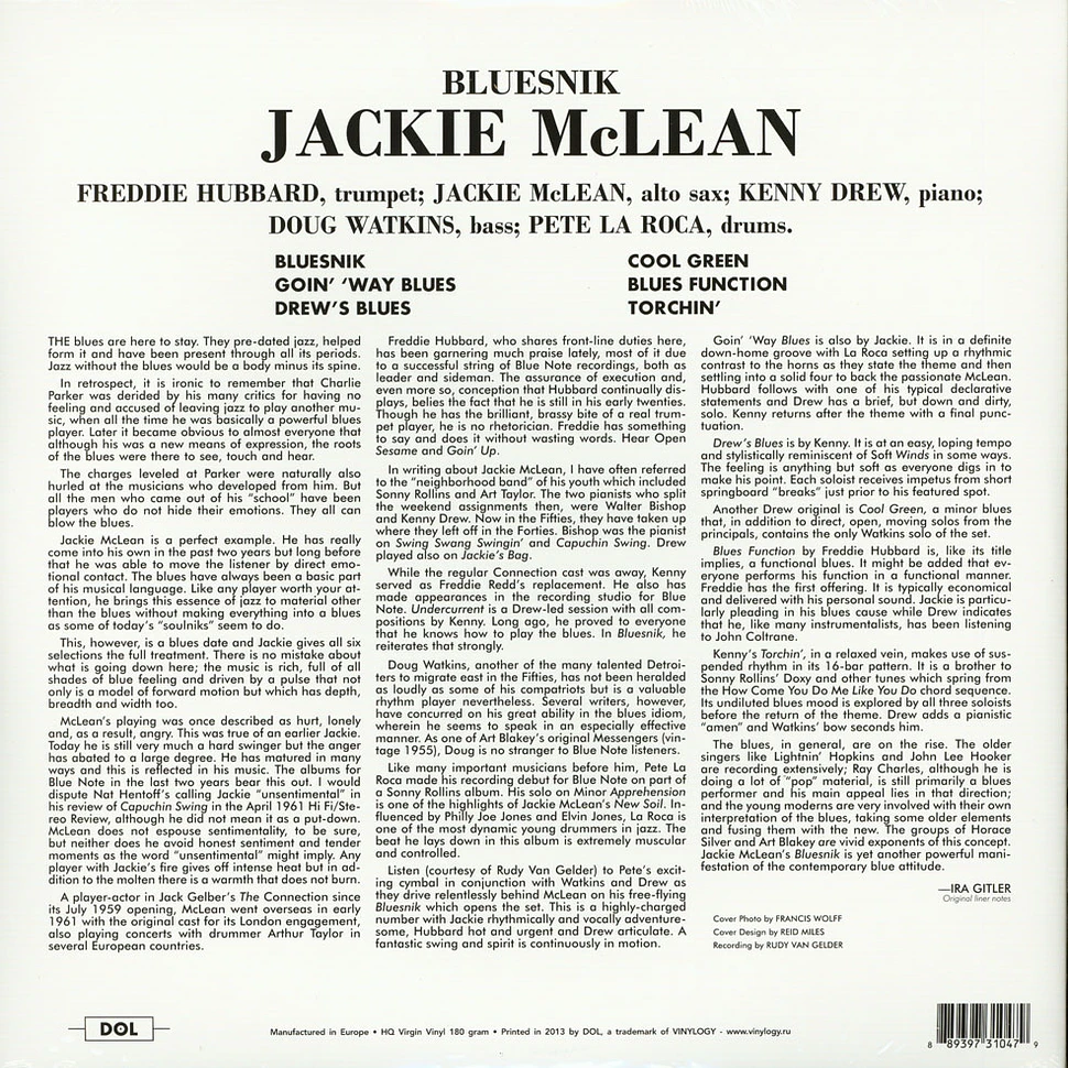 Jackie McLean - Bluesnik Gatefold Sleeve Edition
