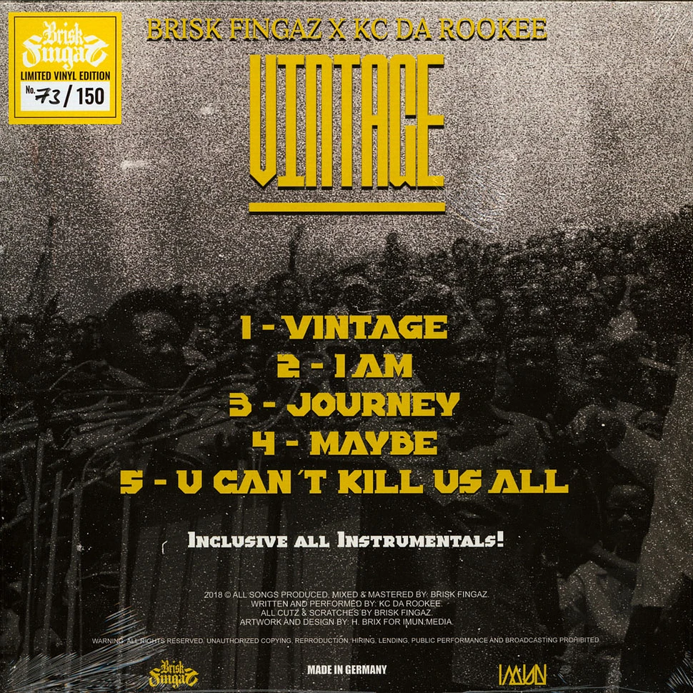 Brisk Fingaz & KC Da Rookee - Vintage Yellow Vinyl Edition
