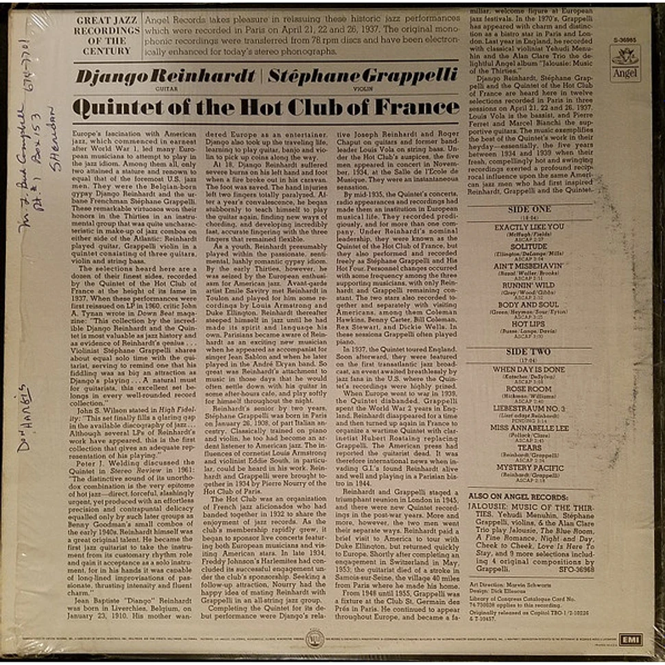 Django Reinhardt & Stephane Grappelli - Quintet Of The Hot Club Of France