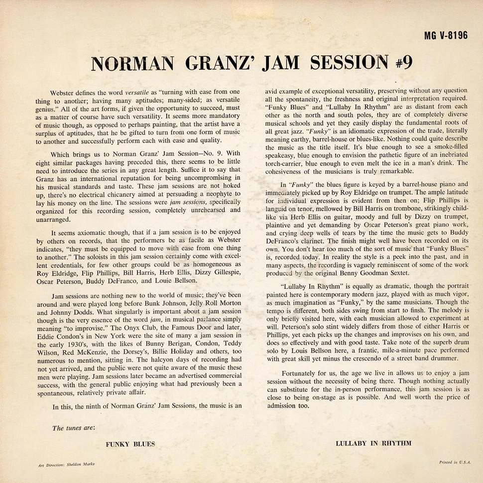 V.A. - Norman Granz' Jam Session #9