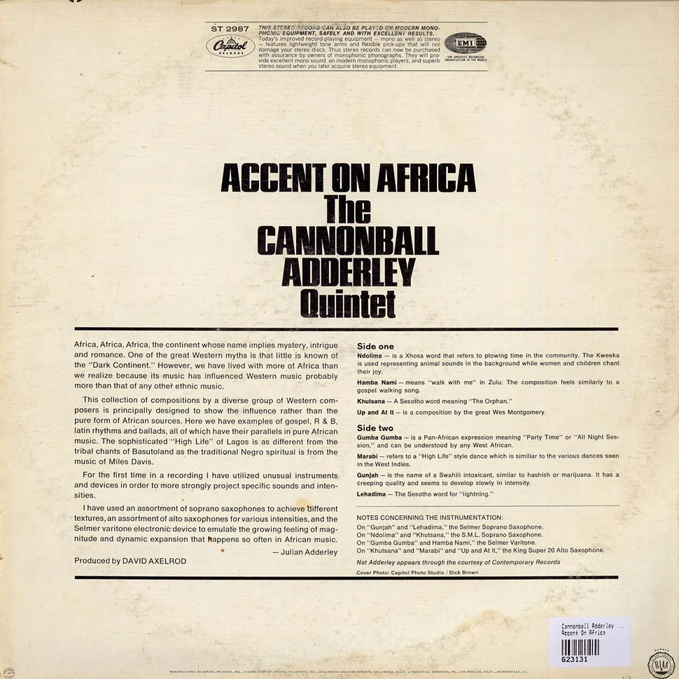 The Cannonball Adderley Quintet - Accent On Africa