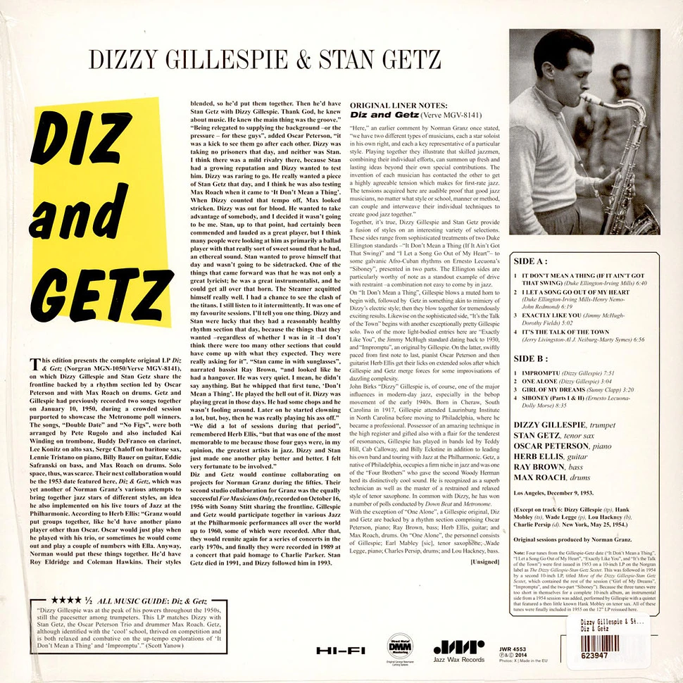 Dizzy Gillespie And Stan Getz - Diz And Getz