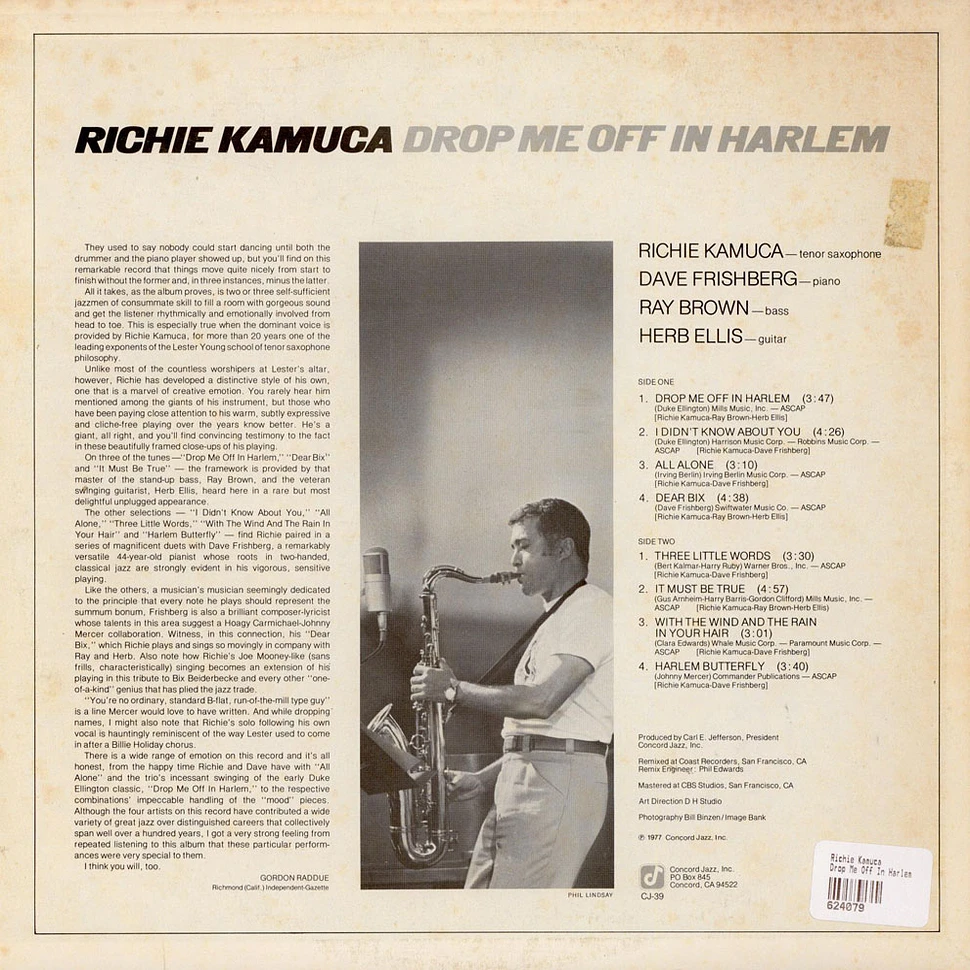 Richie Kamuca - Drop Me Off In Harlem