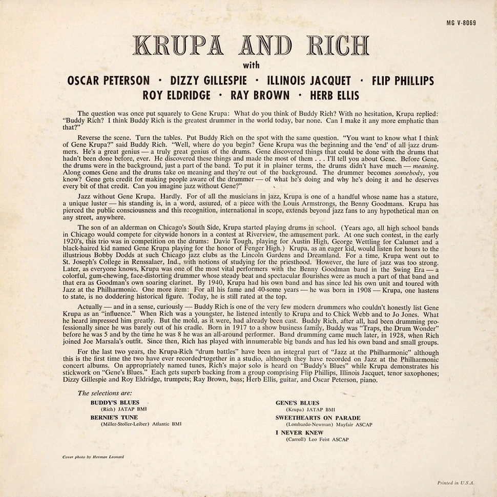 Gene Krupa And Buddy Rich - Krupa And Rich