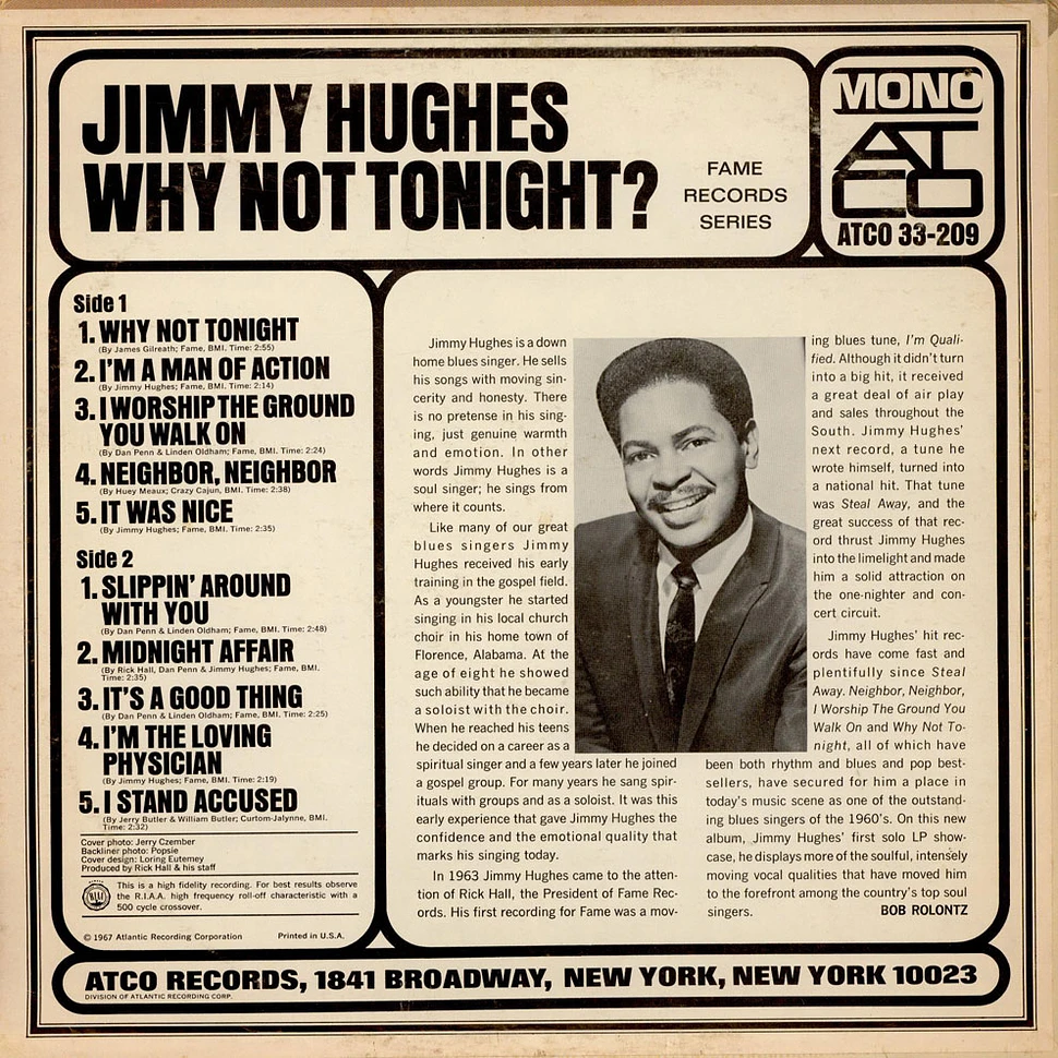Jimmy Hughes - Why Not Tonight?