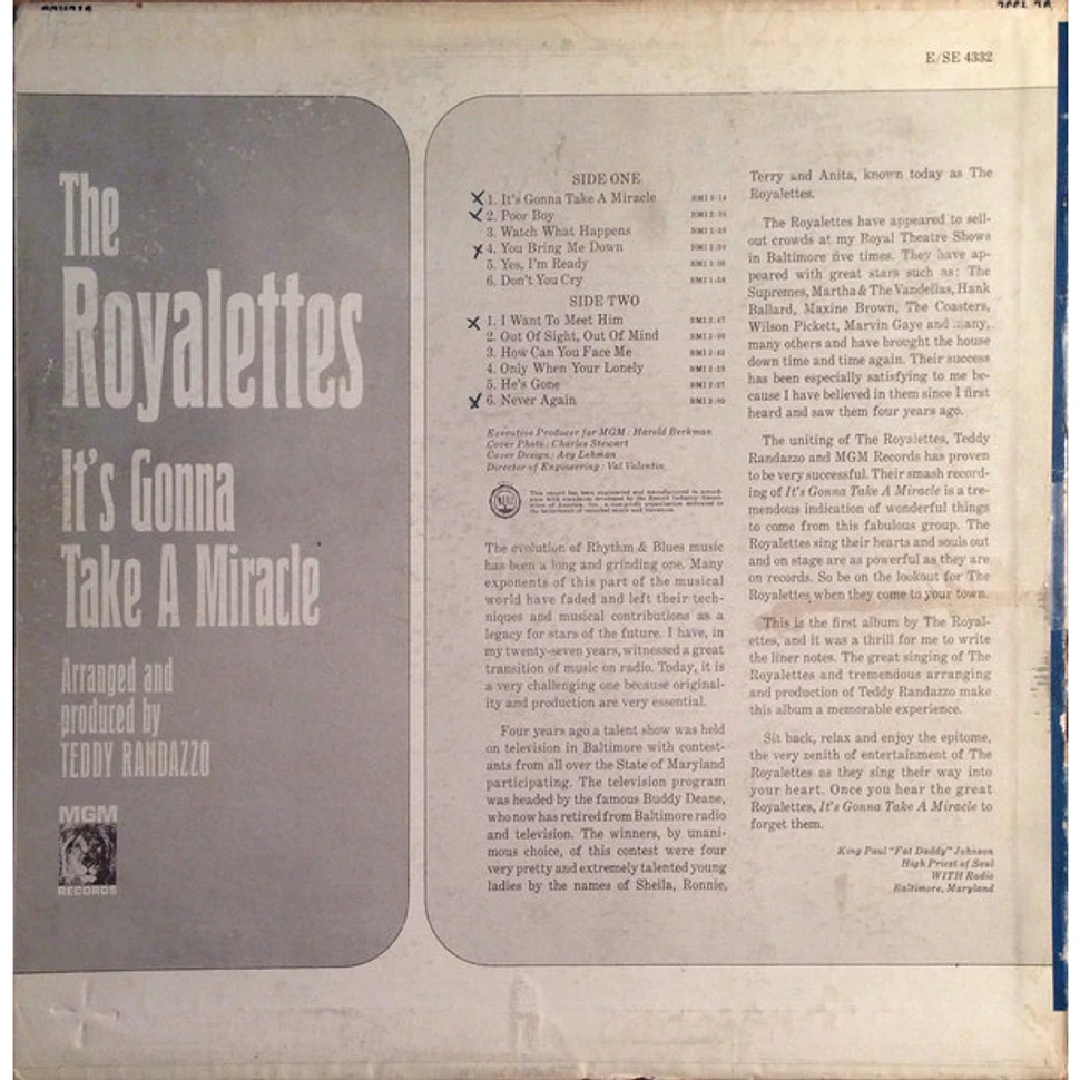 The Royalettes - It's Gonna Take A Miracle