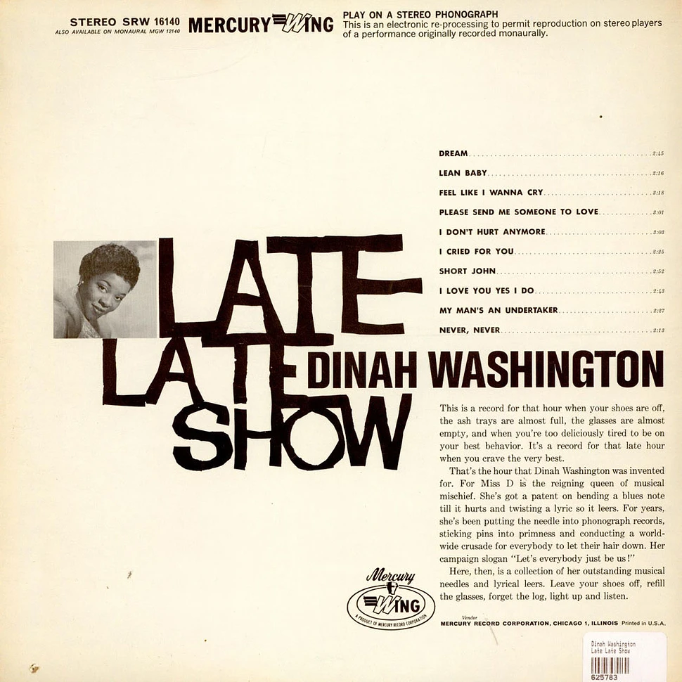 Dinah Washington - Late Late Show
