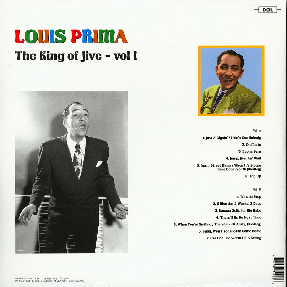 Louis Prima - The King Of Jive Volume 1 Gatefold Sleeve Edition