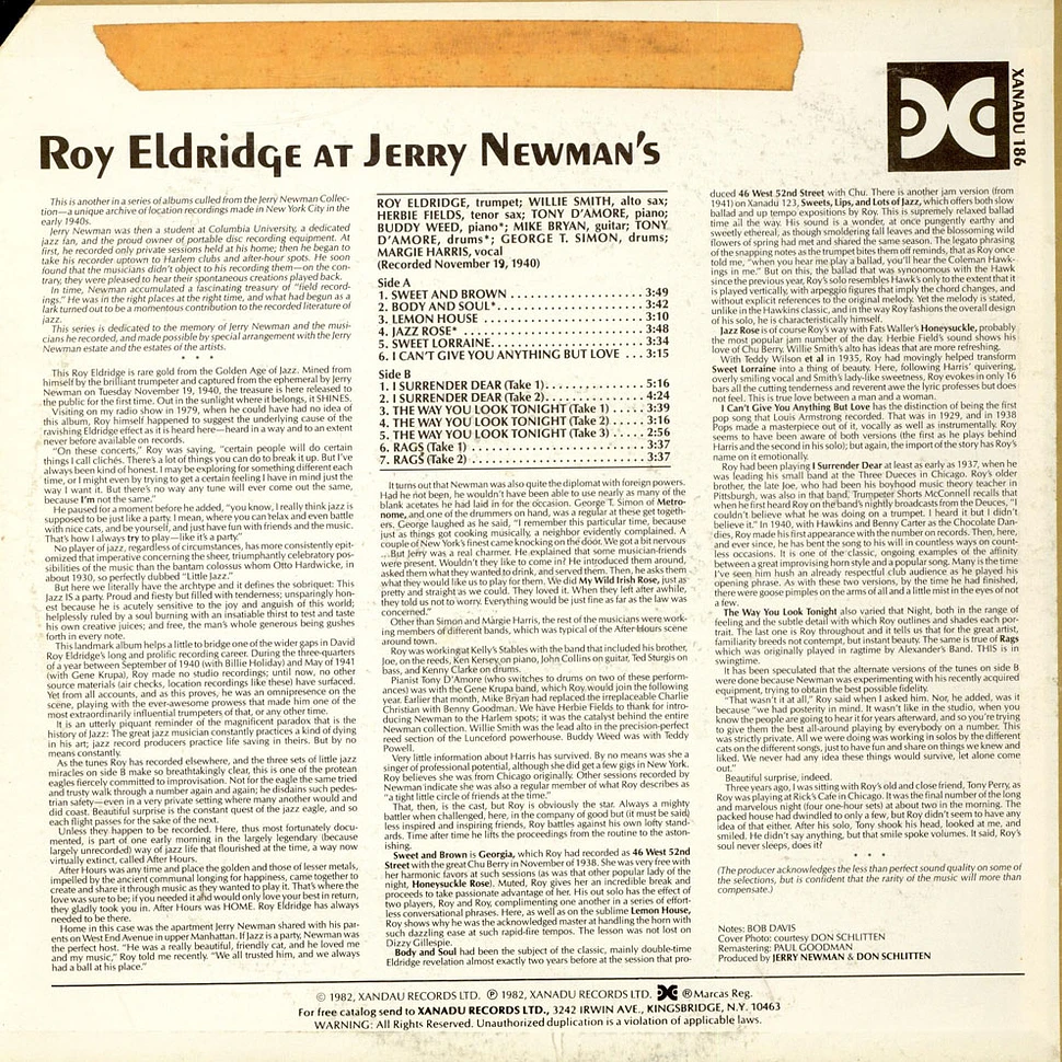 Roy Eldridge - At Jerry Newman's