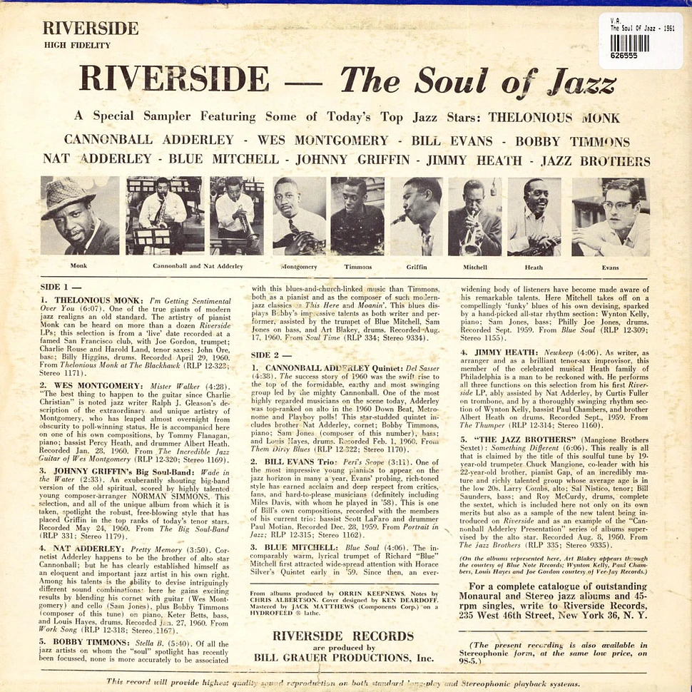 V.A. - The Soul Of Jazz - 1961