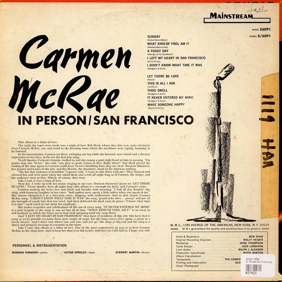 Carmen McRae - In Person / San Francisco